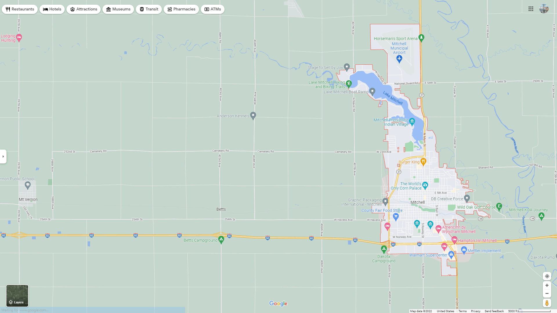 Mitchell South Dakota Map